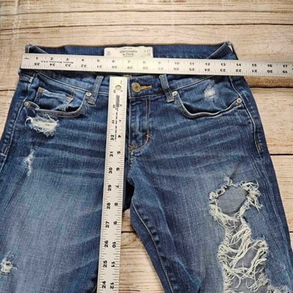 Abercrombie & Fitch Women's Jeans Blue W27 L29 Distressed Stretch Skinny - Picture 2 of 7